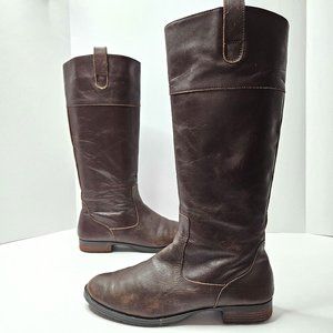 Ralph Lauren Equestrian Boots Sz 10 Brown Leather Knee High Western Riding Boot